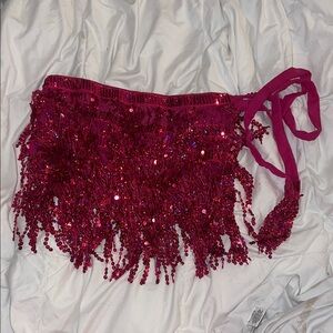 Vibrant Pink Sequin Fringe skirt